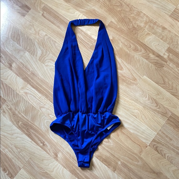 Blue Halter Bodysuit - Picture 3 of 3